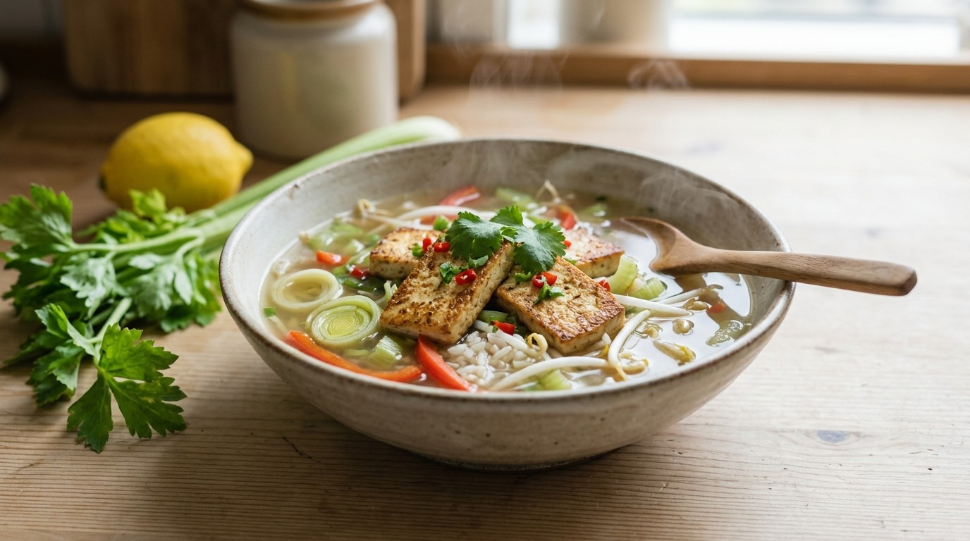 Maaltijdsoep met tofu