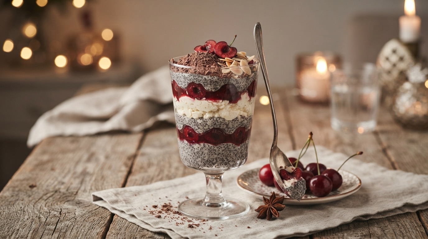 Maanzaad-kersendessert
