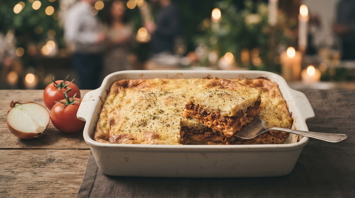 Macaroni-gehaktschotel voor buffet