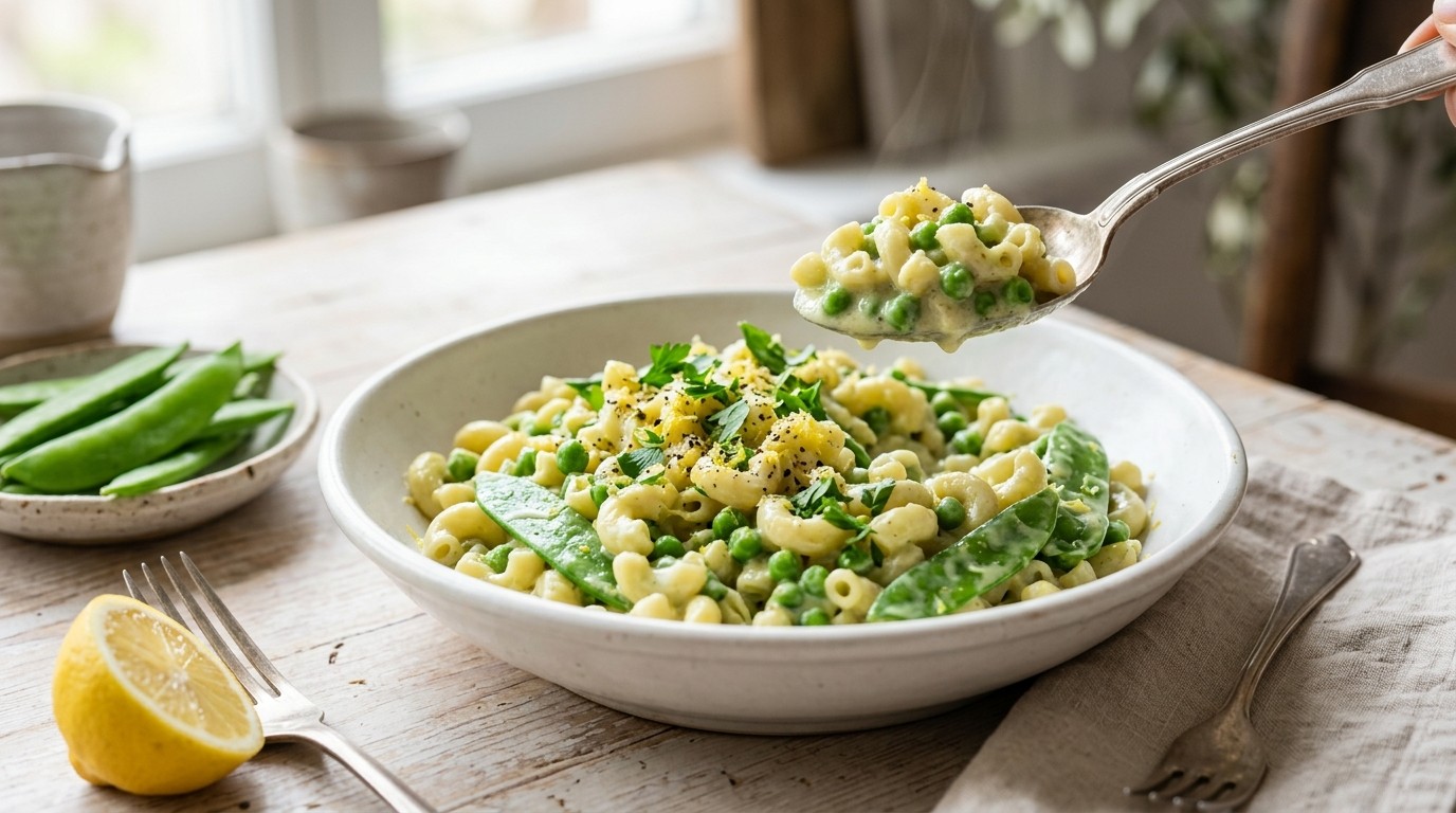 Macaroni in het groen