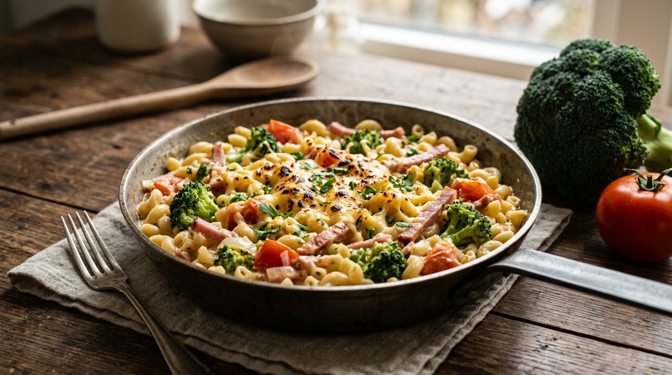 Macaroni met Broccoli in Roomsaus