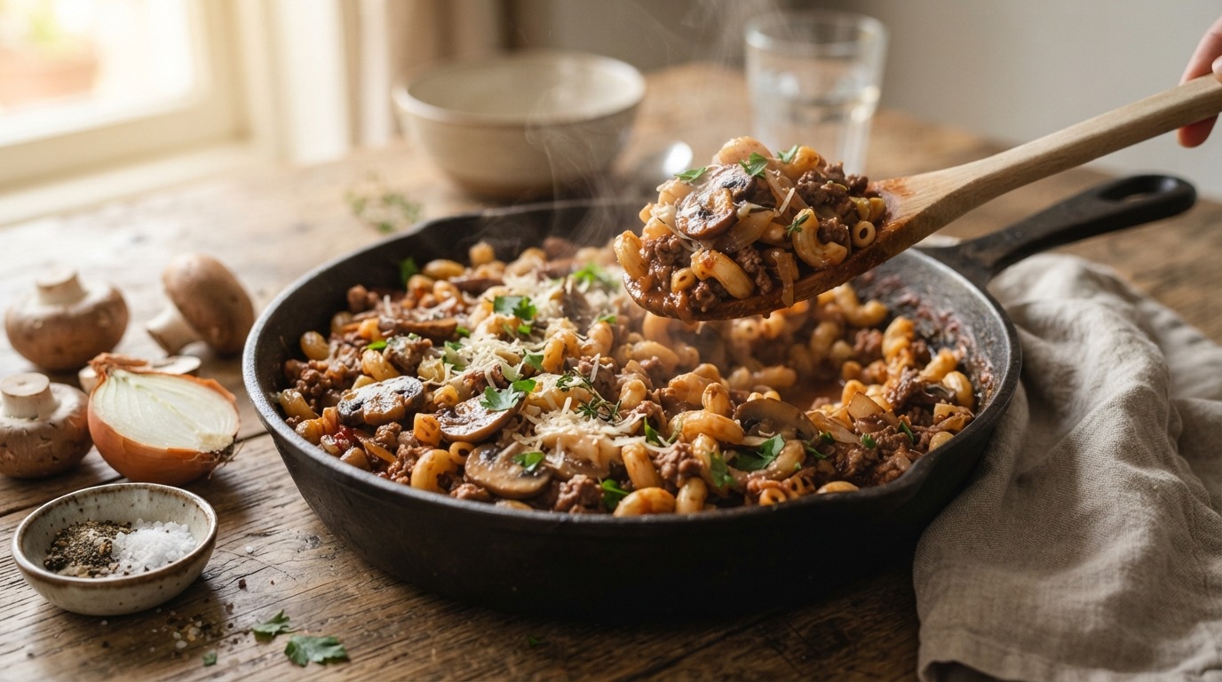 Macaroni met champignons