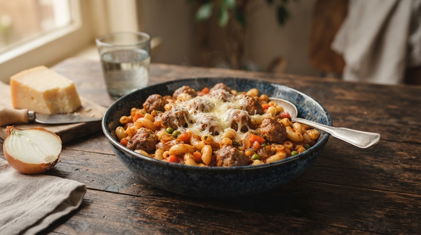 Macaroni met gehaktballetjes