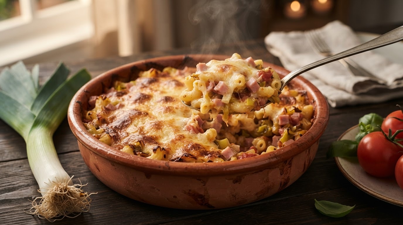 Macaroni met ham en kaas uit de oven
