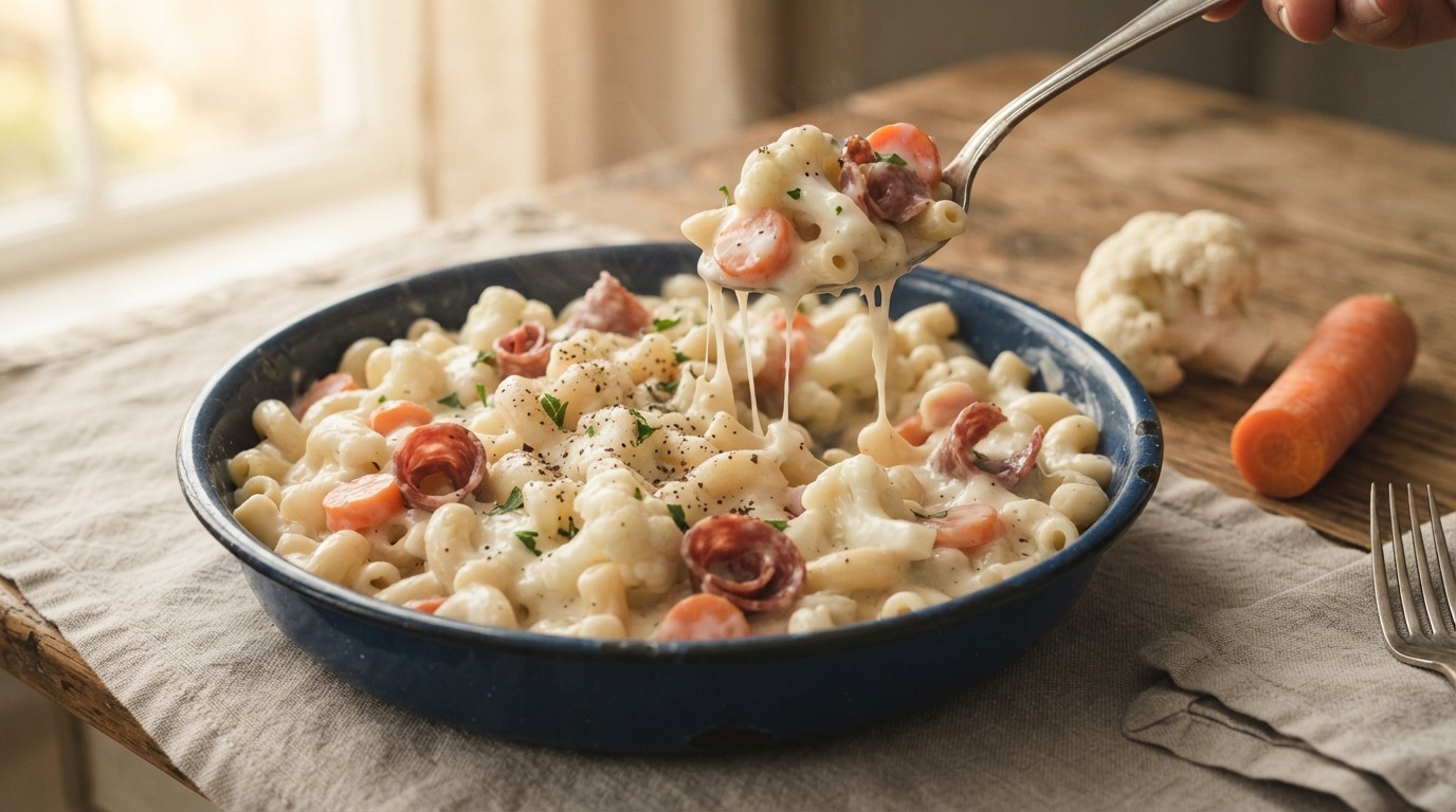 Macaroni met witte saus