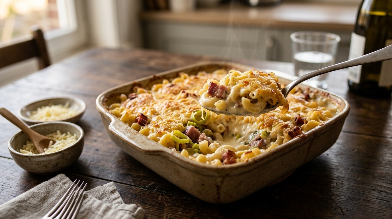 Macaroni-spekjes-porei