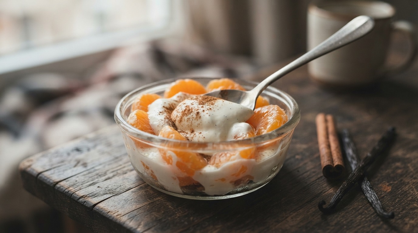 Mandarijn met crème fraiche
