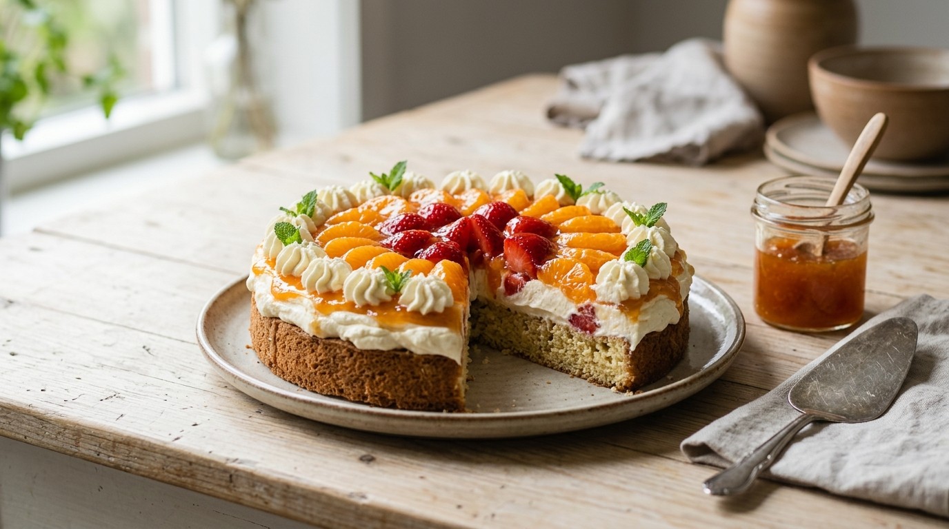 Mandarijnen Aardbeientaart