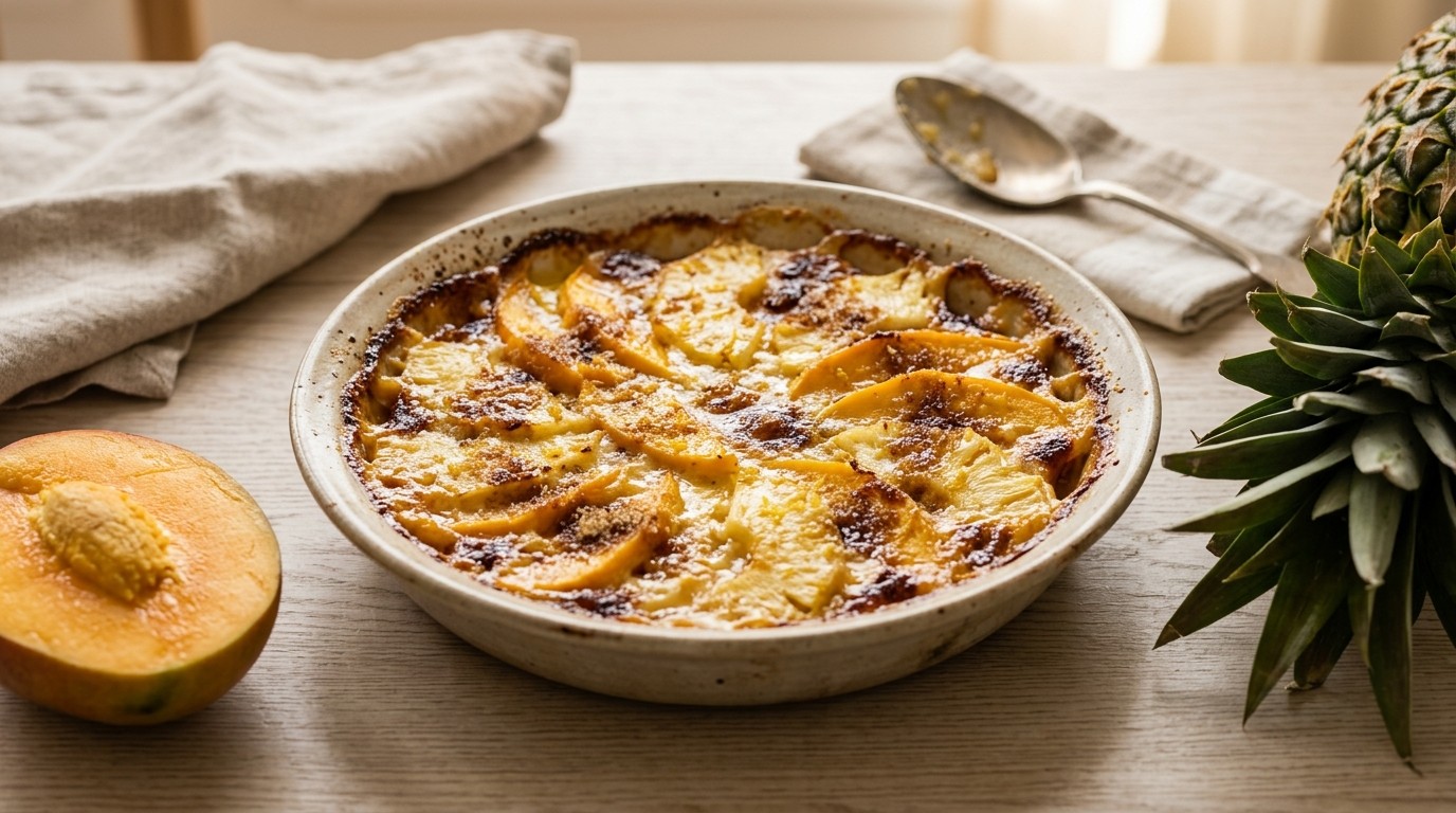 Mango-ananasgratin