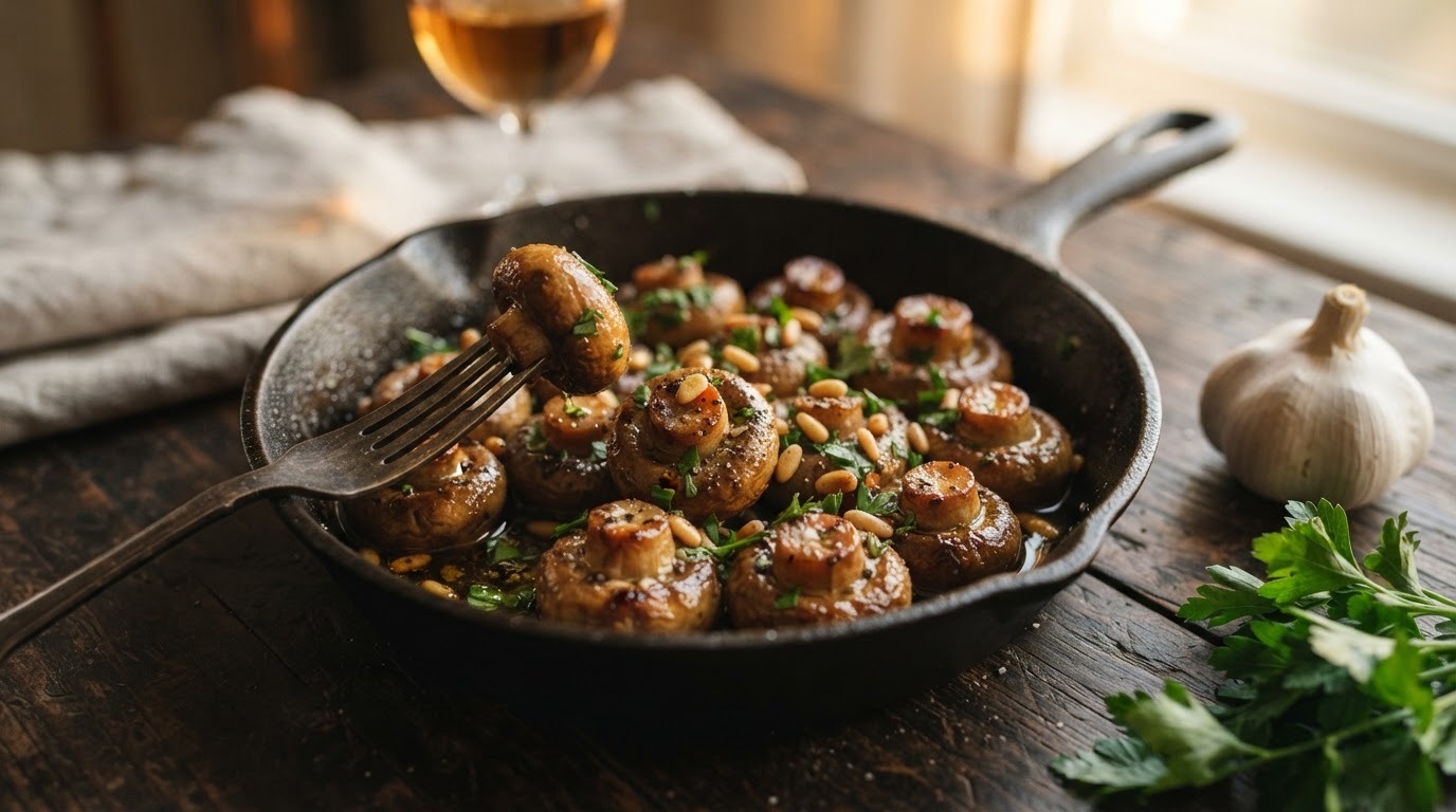 Manitaria: gebakken champignons