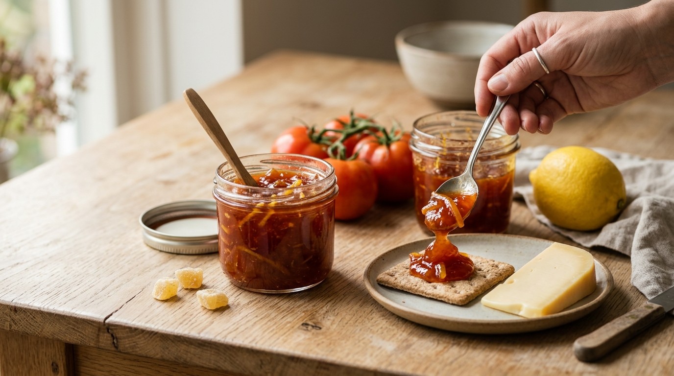 Marmelade van Tomaat, Citroenen en Gember