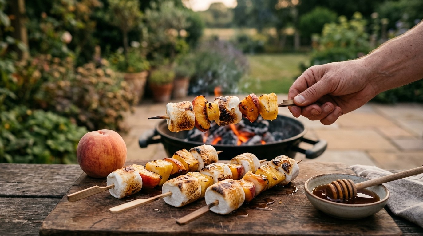 Marsmellows-spiesjes voor de BBQ
