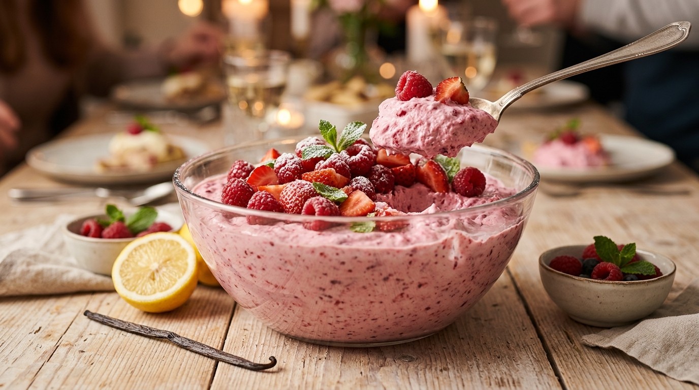 Mascarpone-frambozen-aardbeienkwark Voor Buffet