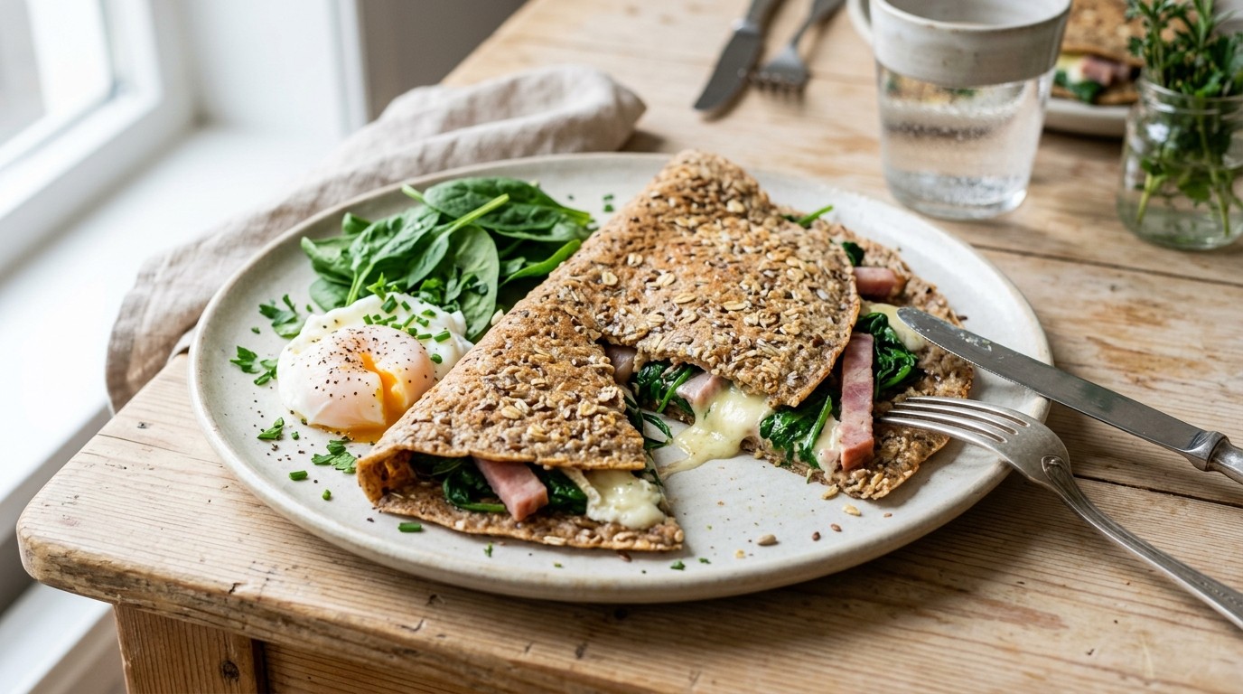 Meergranen pannenkoek met hartige vulling