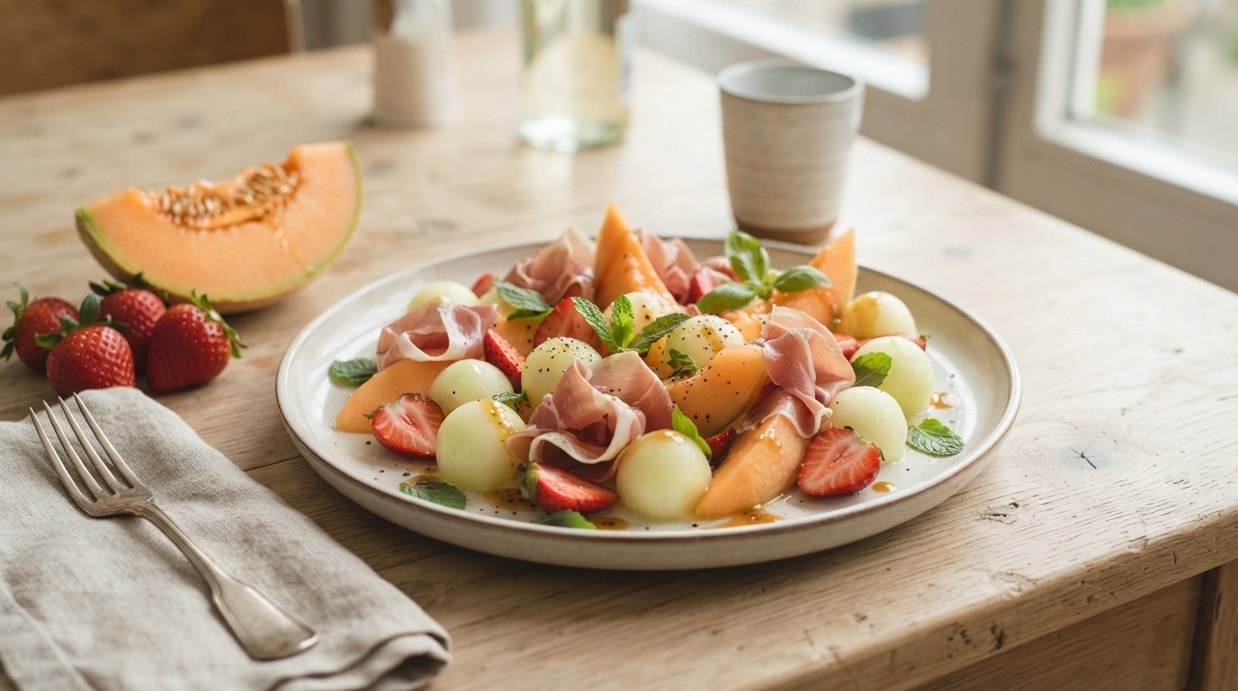 Meloen-hamsalade