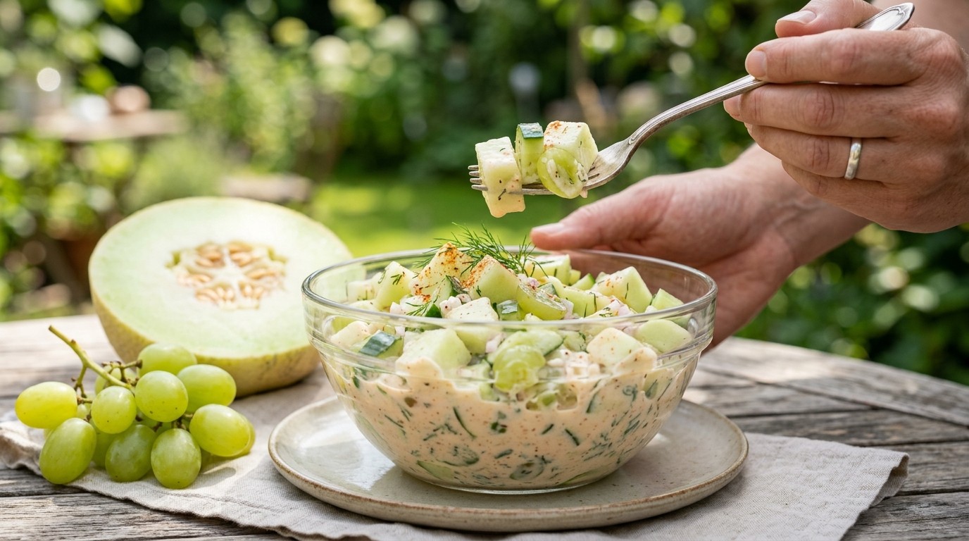 Meloenkomkommersalade