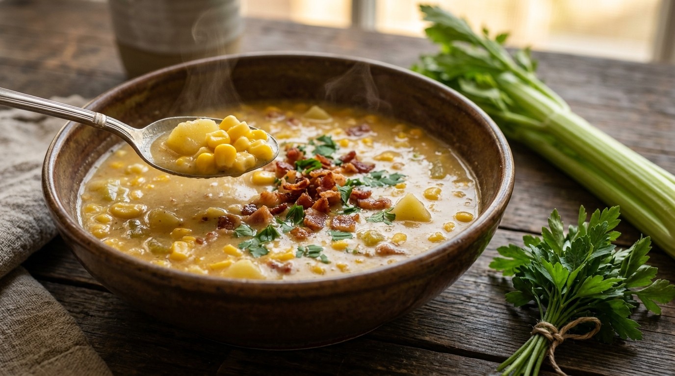 Mexicaanse maïssoep met bacon