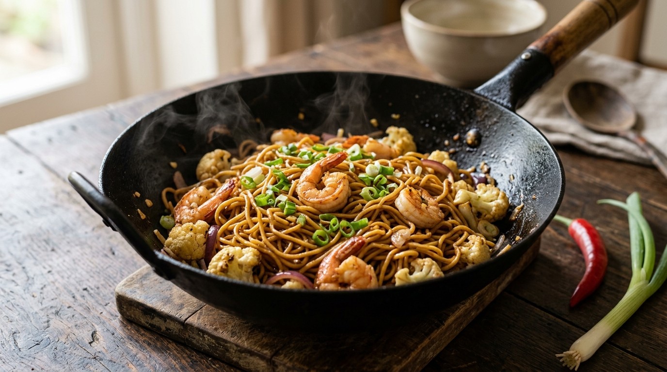 Mie met bloemkool