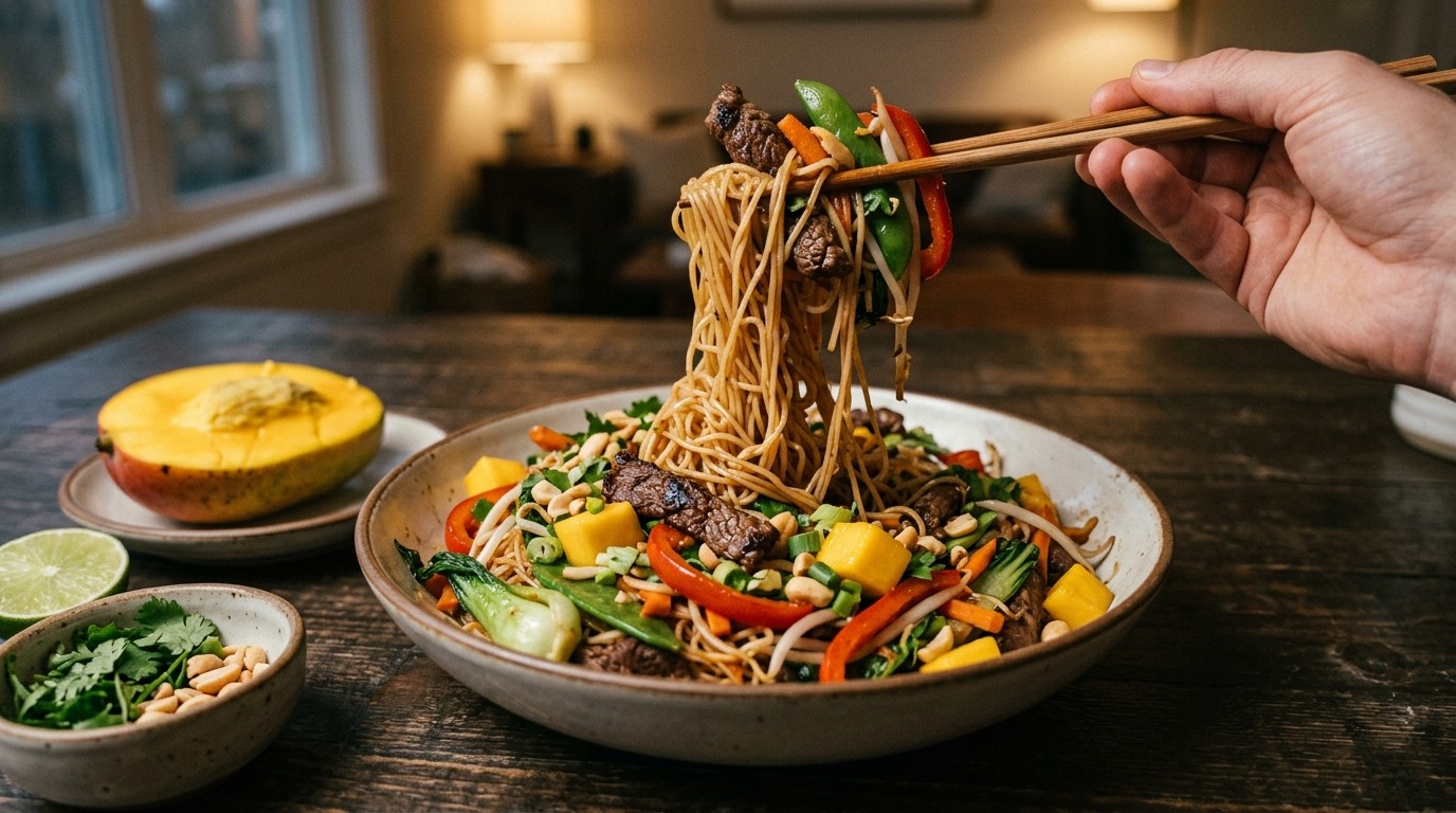 Mihoen met Wokgroeten en Mango