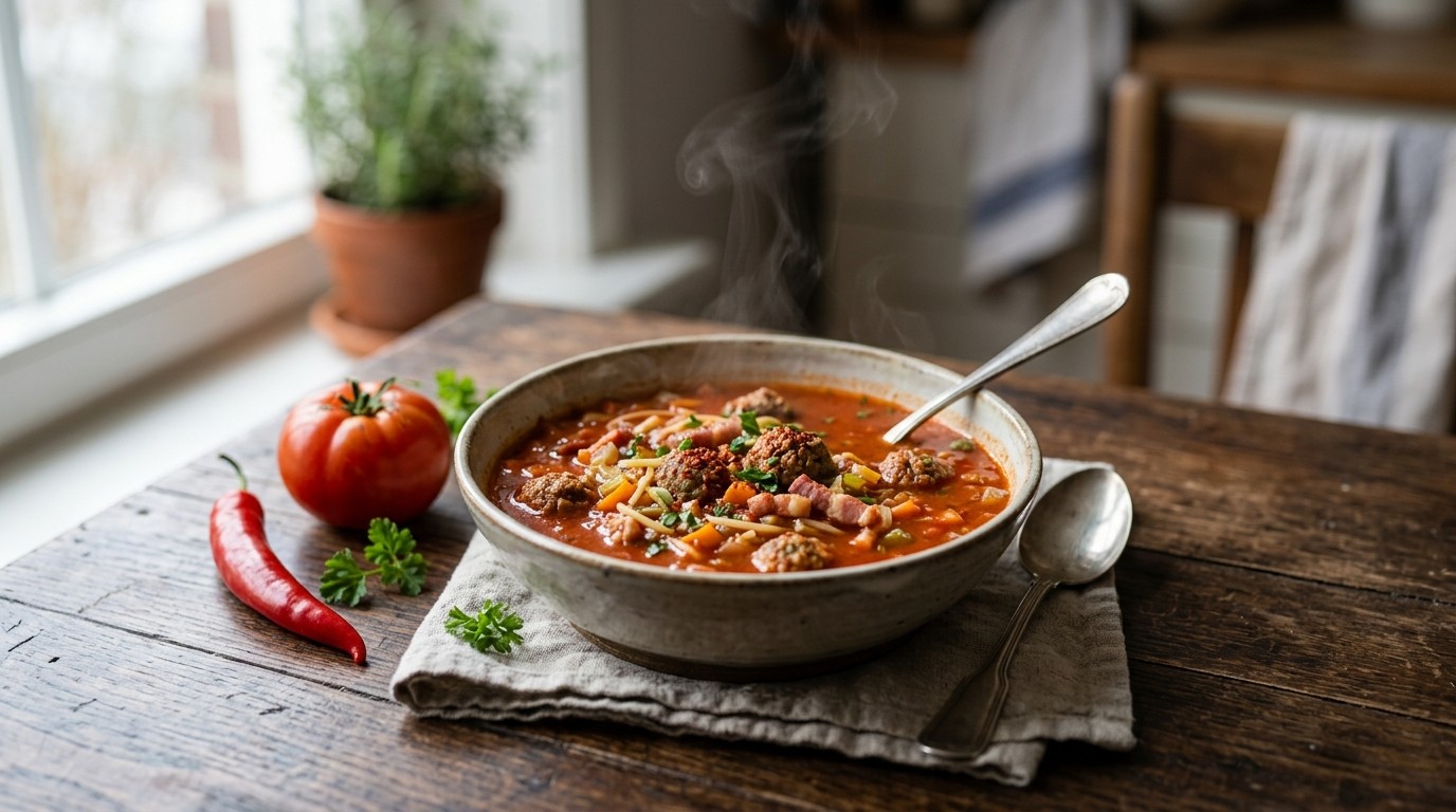 Mijn pittige tomatengroentesoep