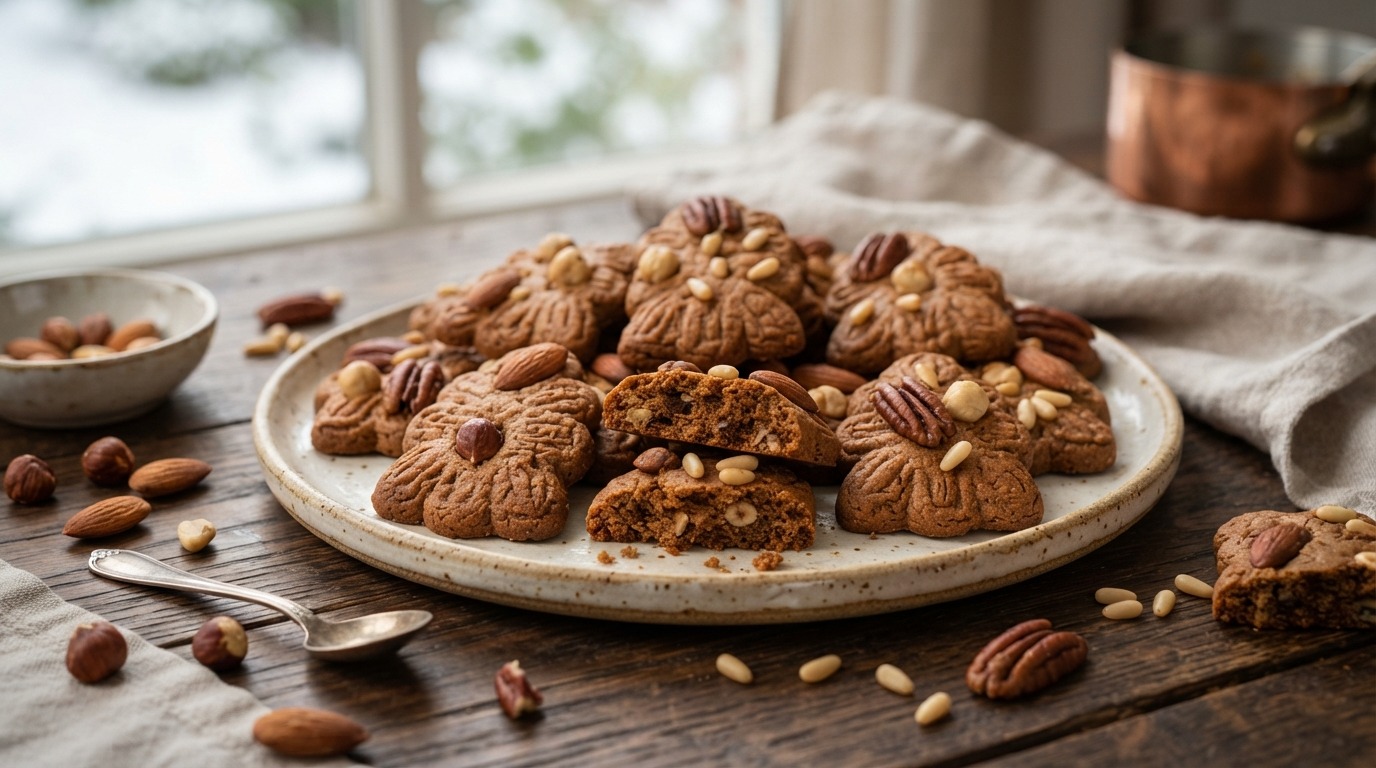 Mijters van speculaas met gemengde noten