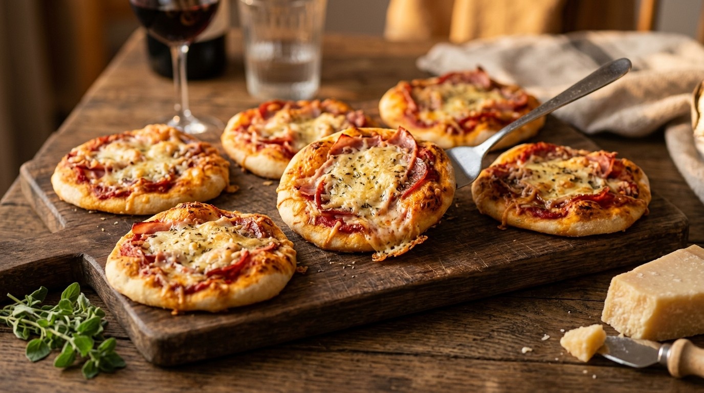 Mini Pizza met ham en Salami