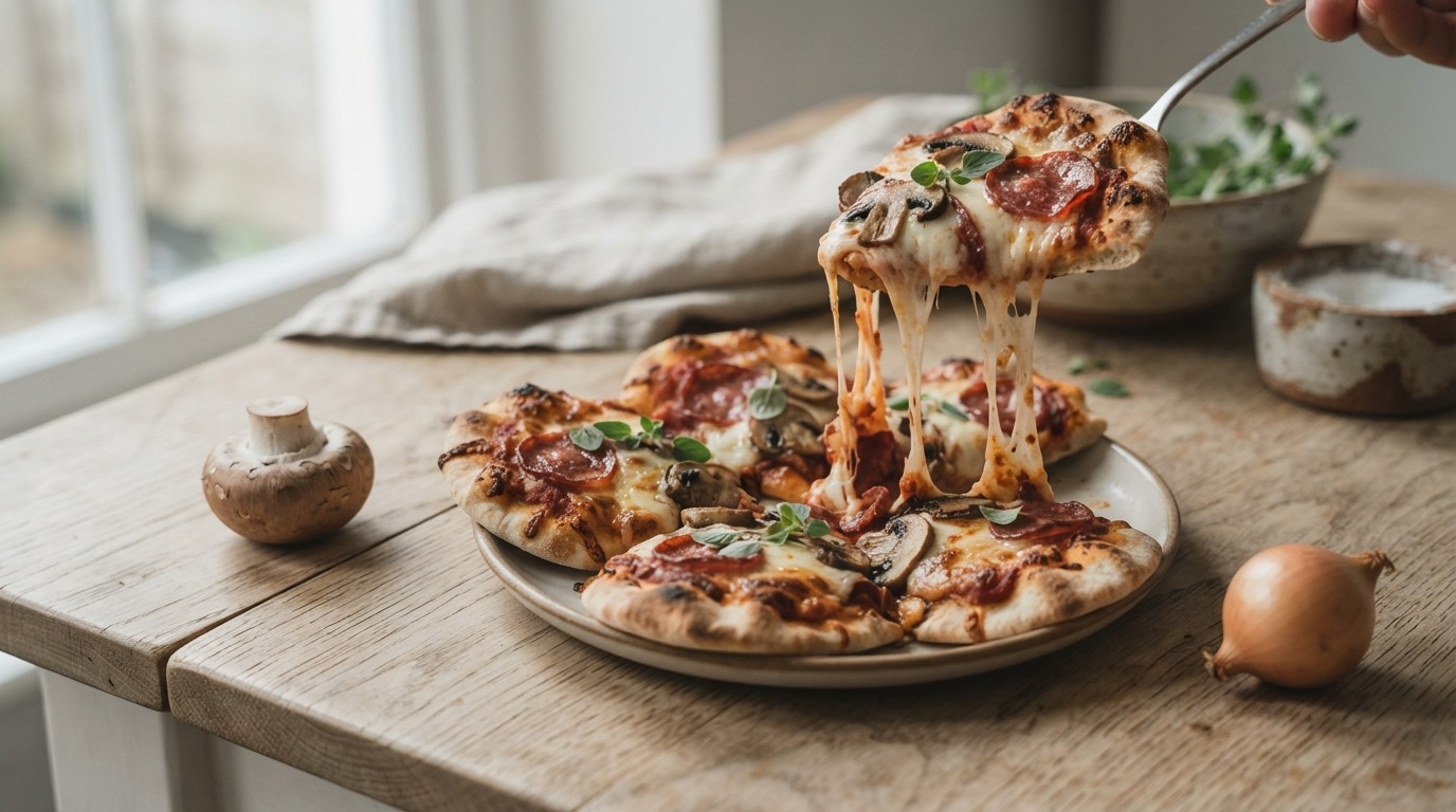 Mini pizza van pitabroodjes