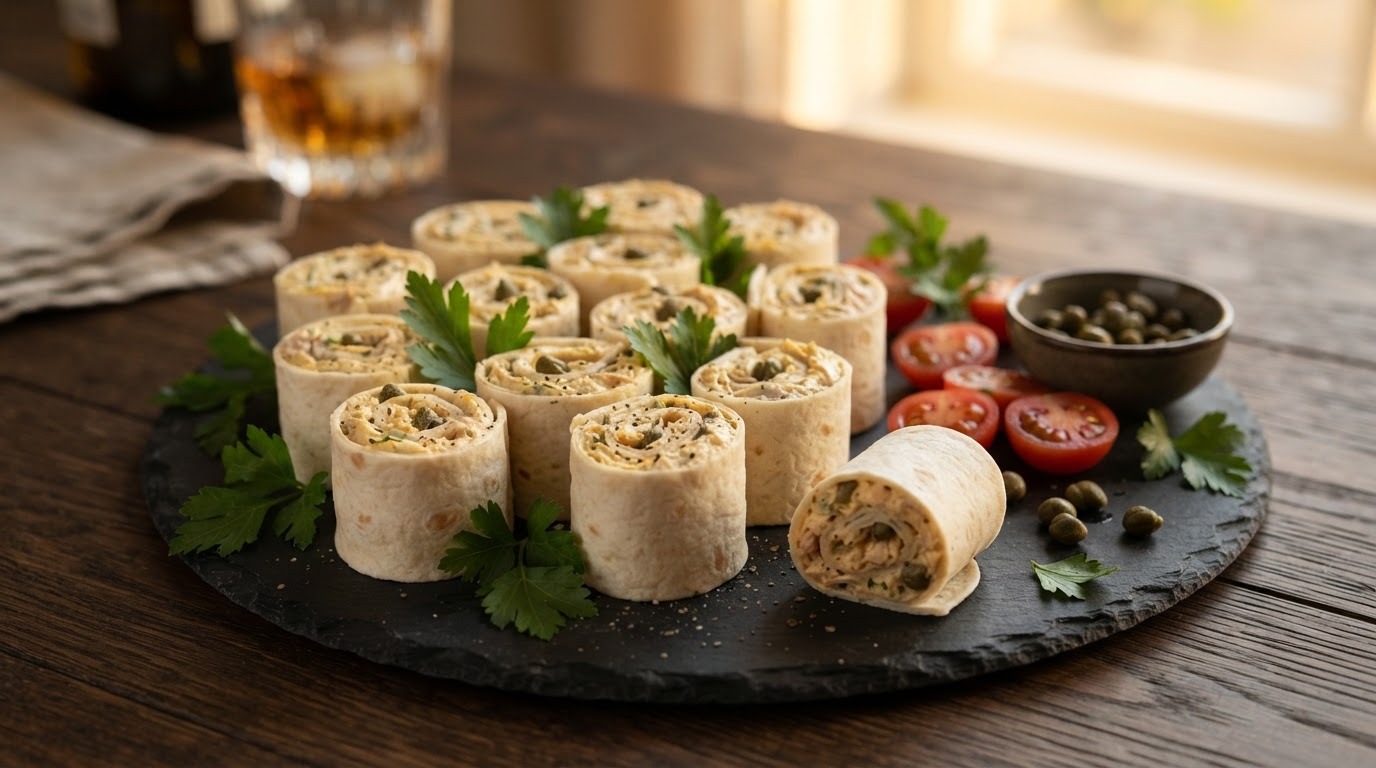 Miniwraps met gerookte makreelsalade