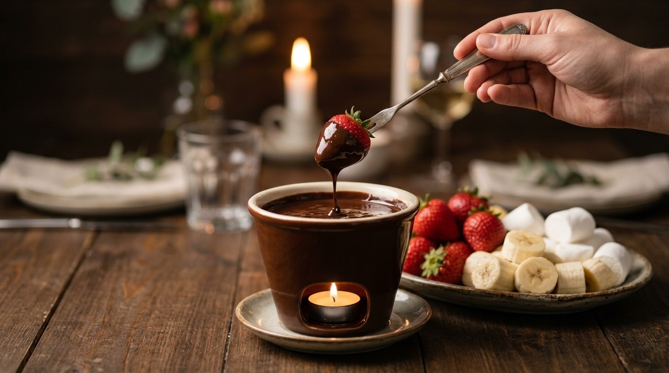 Misdadige lekkere chocoladefondue
