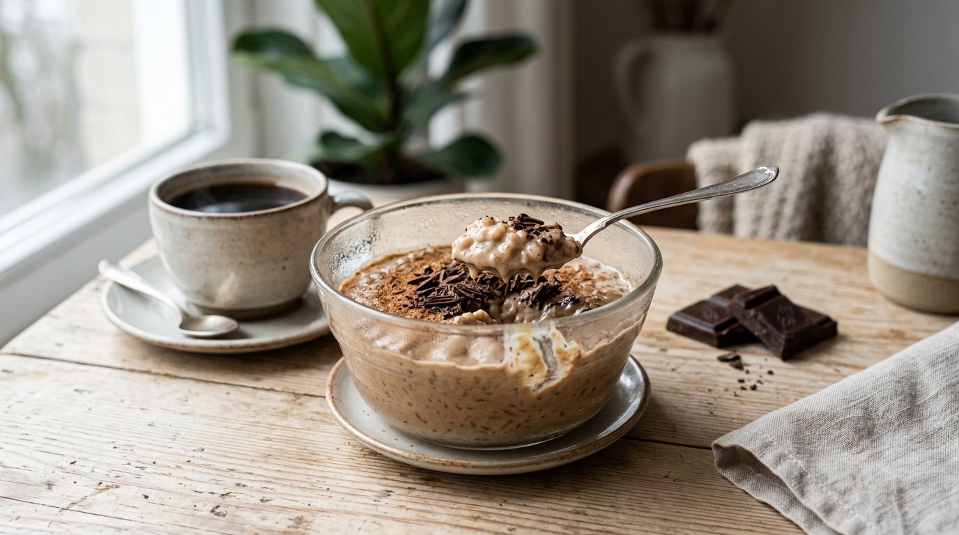 Mokka-rijstdessert met Chocolade