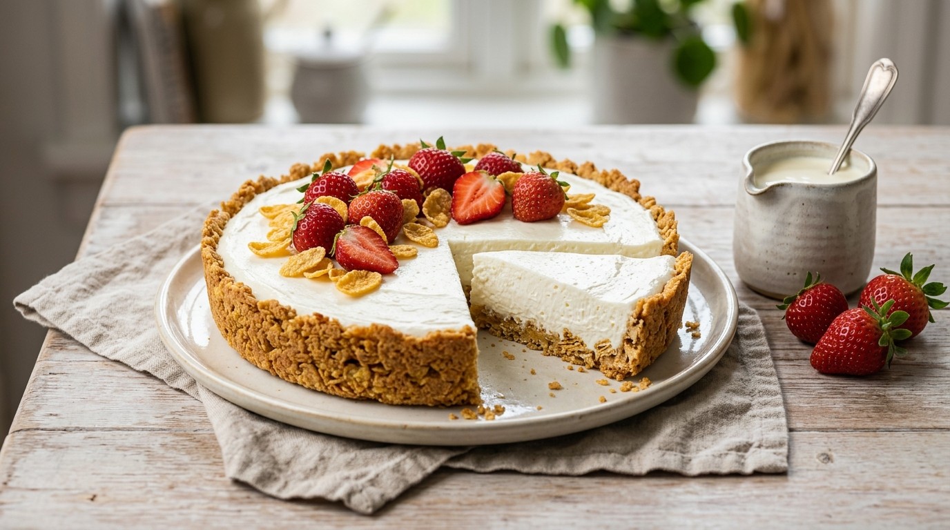 Monchoutaart met cornflakes