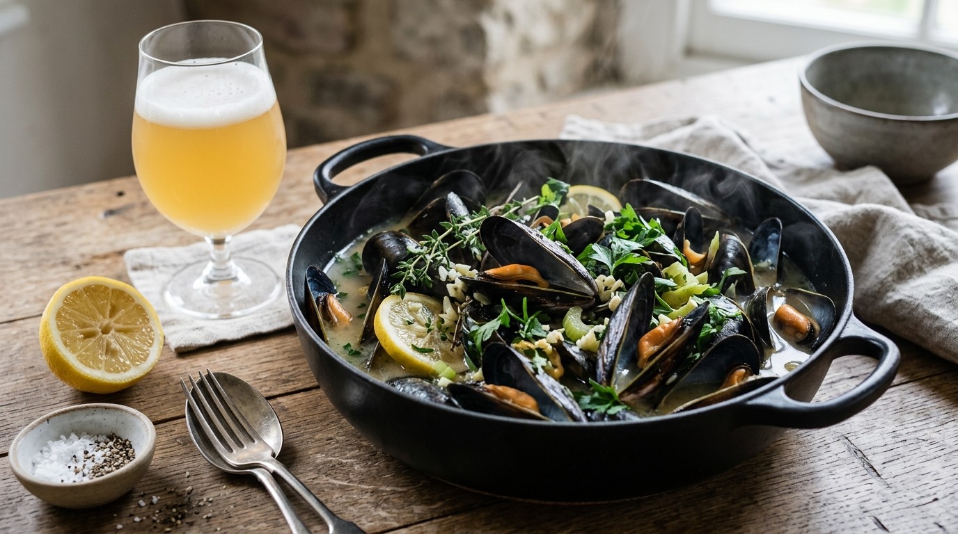 Mosselen met Citroen en Witbier