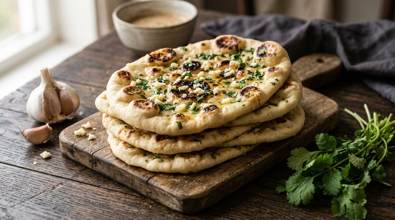 Naanbrood met Knoflook en Koriander