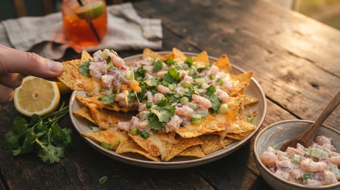 Nacho's met garnalensalade
