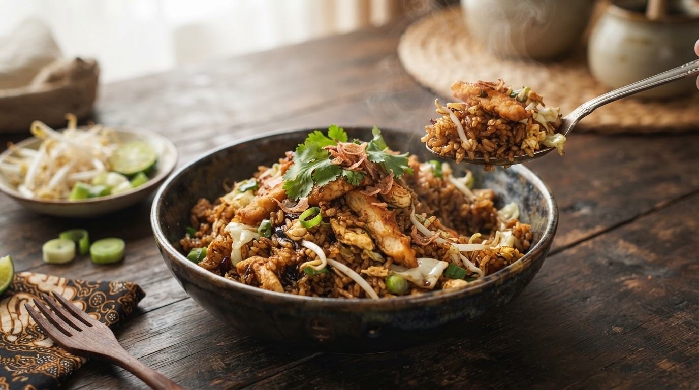 Nasi goreng met kip
