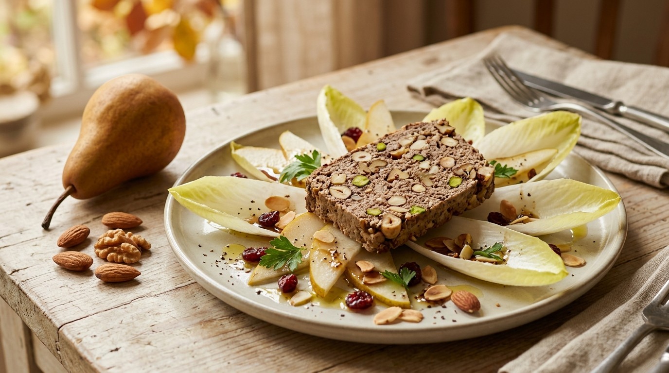 Notenpaté op witlofsalade