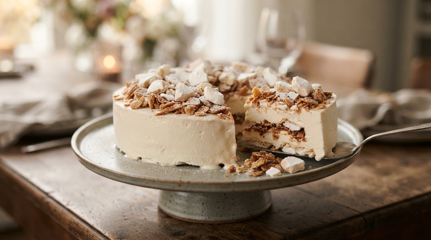 Nougatine ijstaart