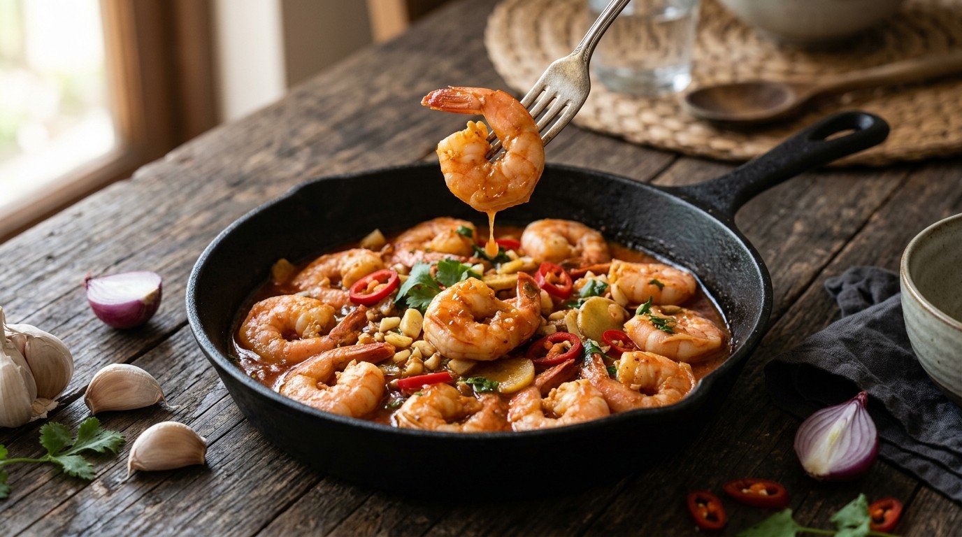 Oedang Goutjap (gamba's in een Milde Tomatensaus)