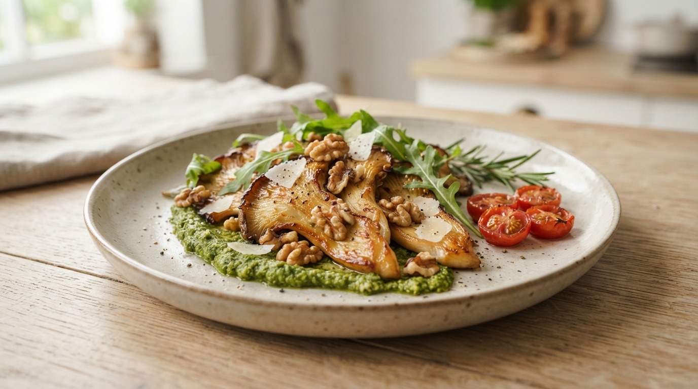 Oesterzwammen met pesto