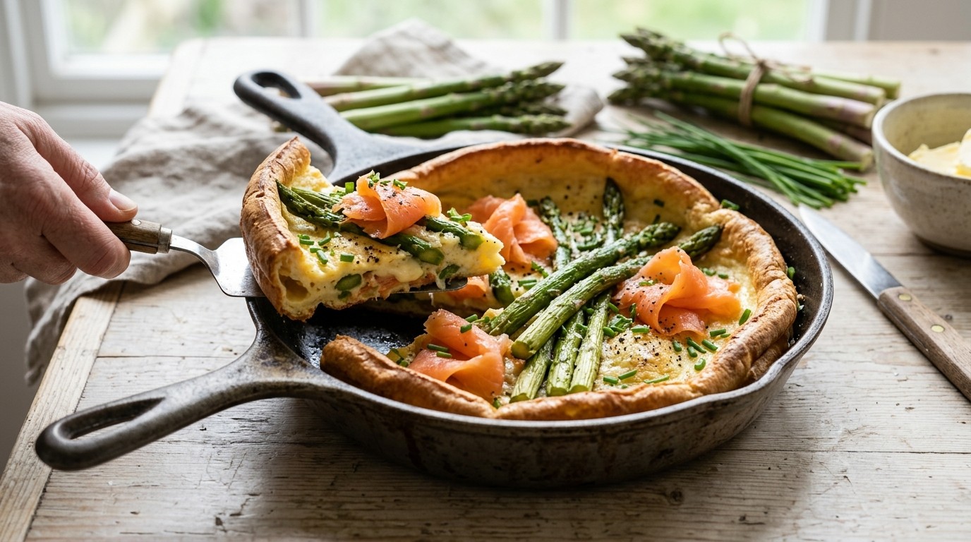 Omelet met Asperge en Zalm