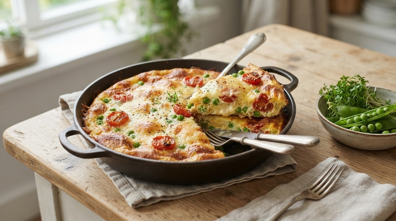 Omelet met doperwten