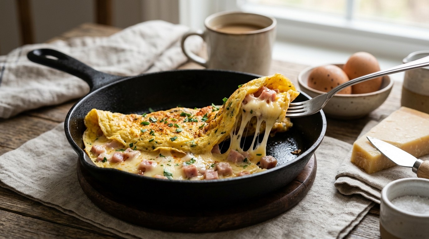 Omelet met Kaas en ham (of Salami)