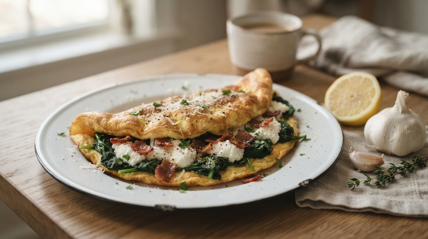 Omelet met spinazie