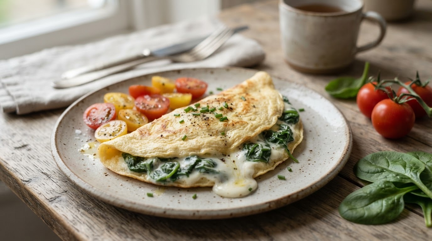Omelet met spinazie