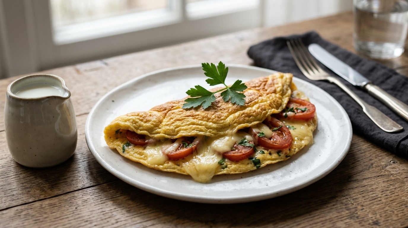 Omelet met Tomaat en Gruyerekaas