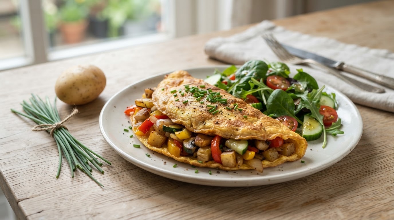Omelet met wokgroente