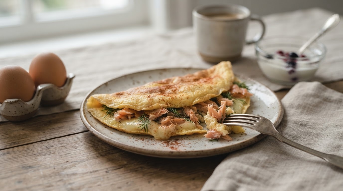 Omelet met zalm