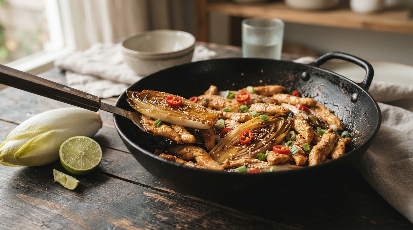 Oosterse witlof uit de wok
