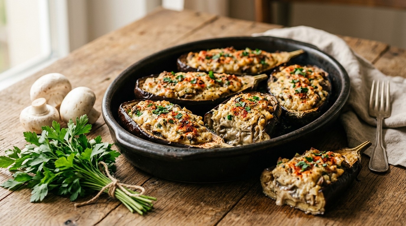 Op z’n oosters gevulde aubergines