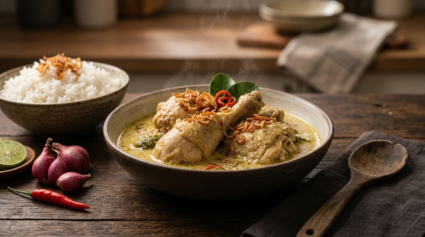Opor Ayam (fijn gekruide gesmoorde kip)